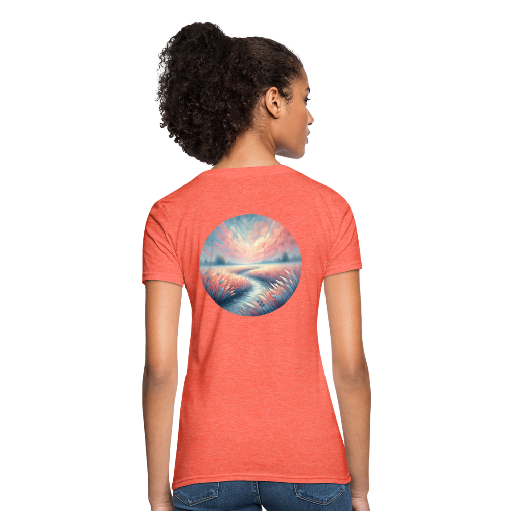 Women's River Meadow Graphic T-Shirt with Logo - heather coral