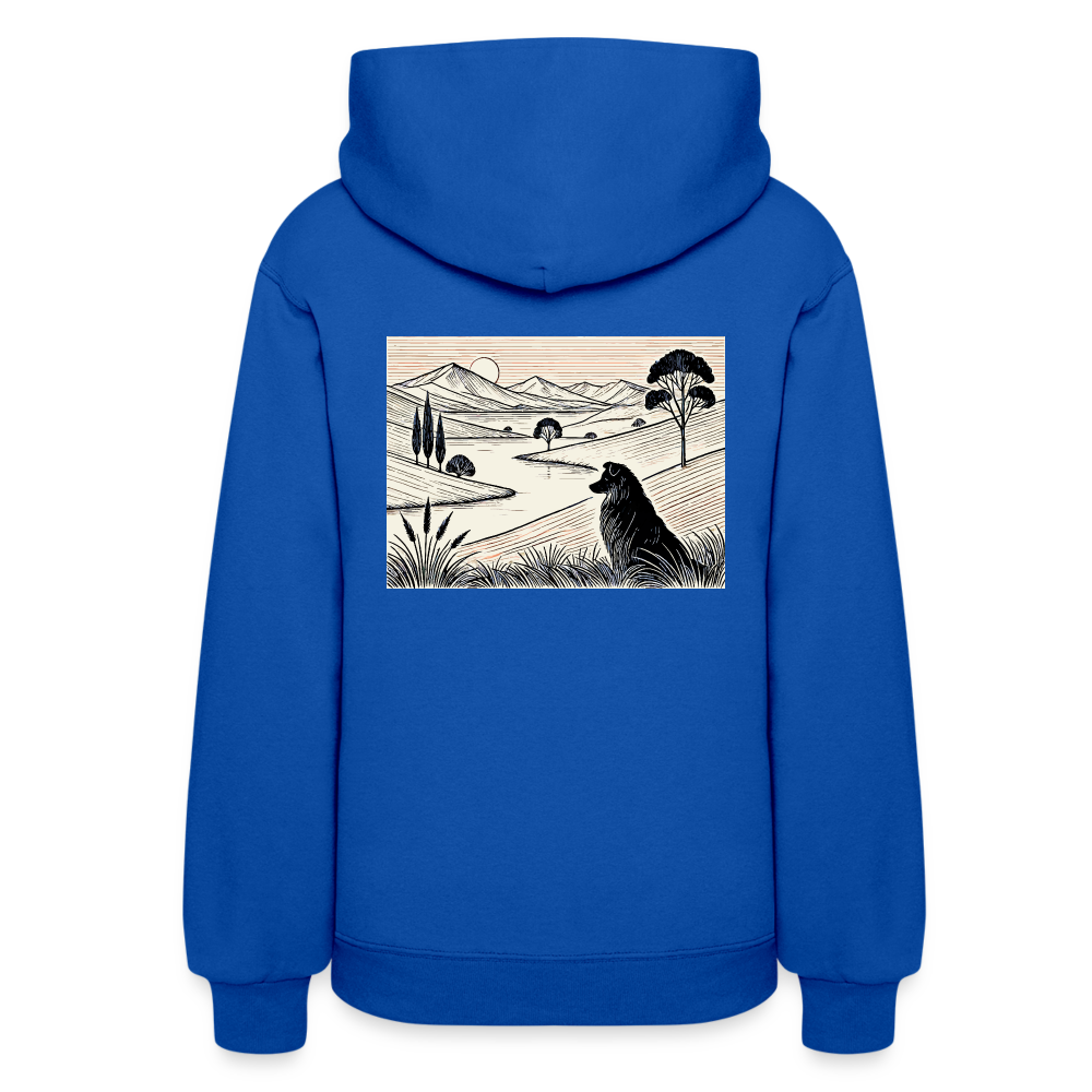 Women's Australian Shepherd Prairie Graphic Hoodie with Logo - royal blue