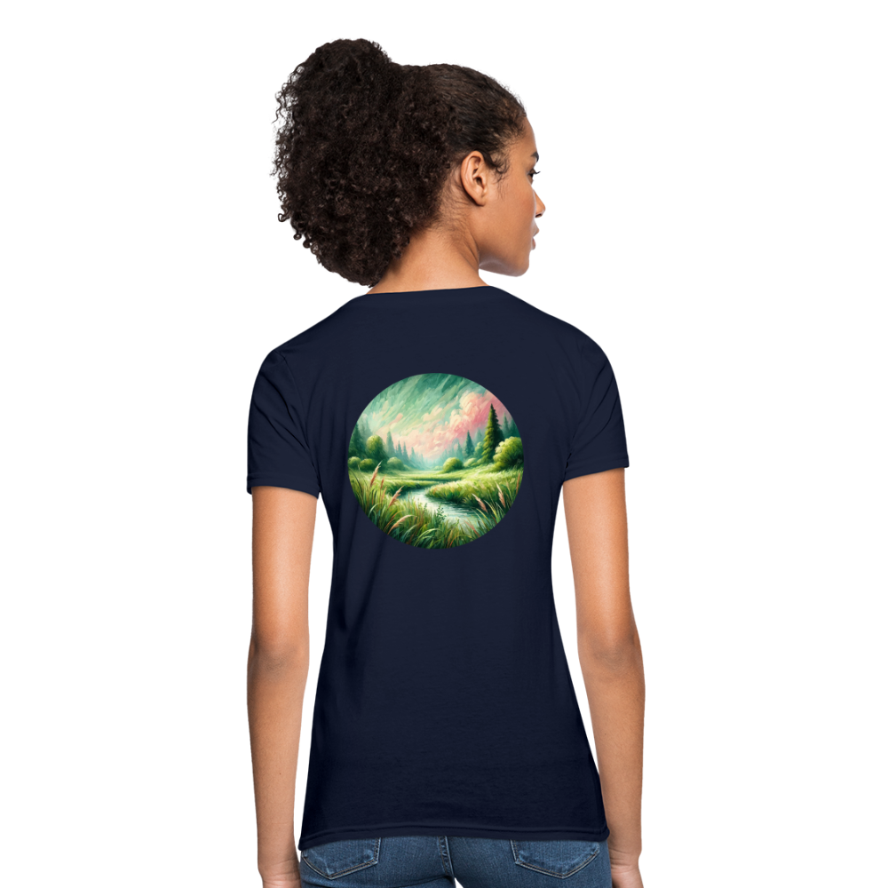 Women's Meadow Graphic T-Shirt with Logo - navy