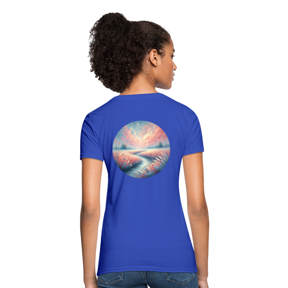 Women's River Meadow Graphic T-Shirt with Logo - royal blue