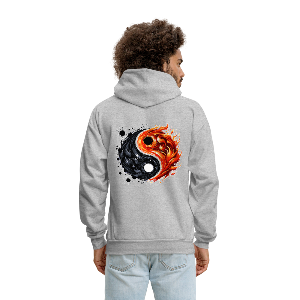 Men's Official Ink and Ember  Yin and Yang Hoodie with Logo - heather gray