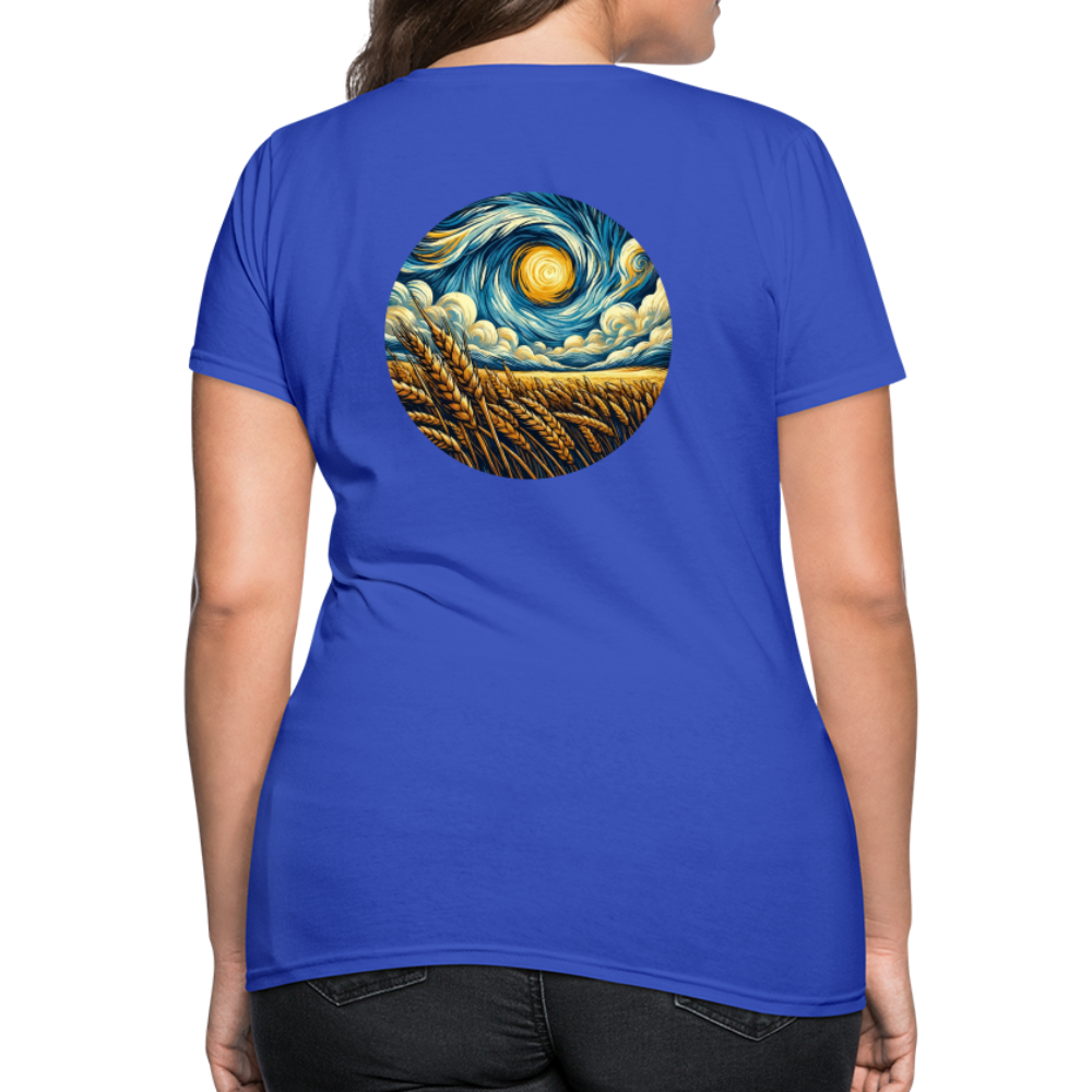 Women's Wheat Field Graphic T-Shirt with Logo - royal blue