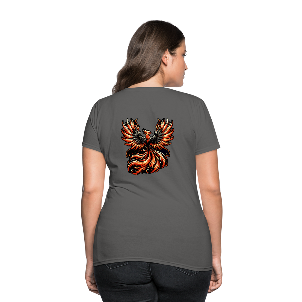 Women's Phoenix Graphic T-Shirt with Logo - charcoal