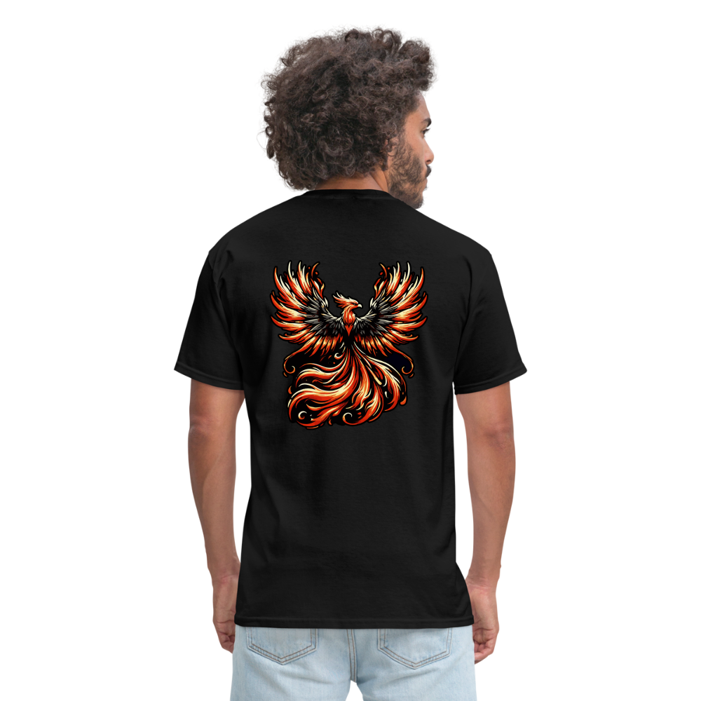 Phoenix Graphic Unisex Classic T-Shirt with Logo - black