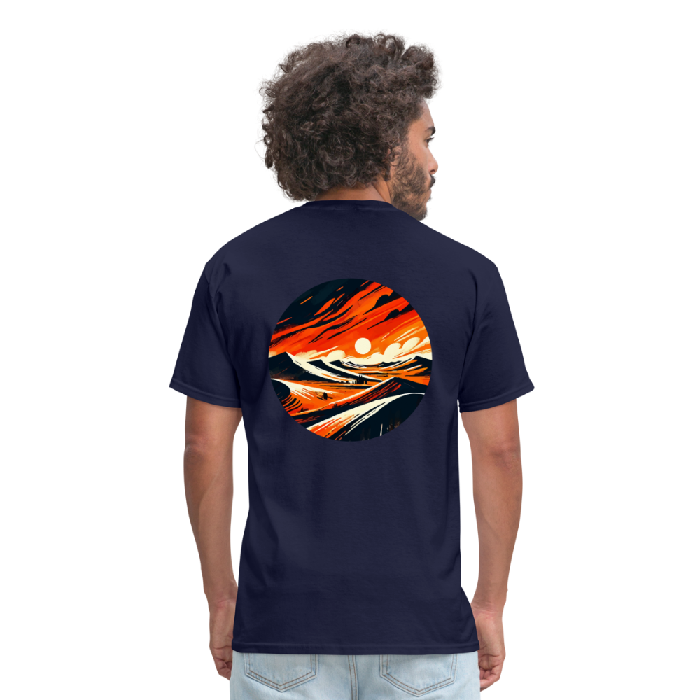 Desert Dunes Unisex Classic T-Shirt with Logo - navy