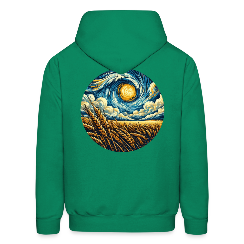 Men's Wheat Field Graphic Hoodie with Logo - kelly green