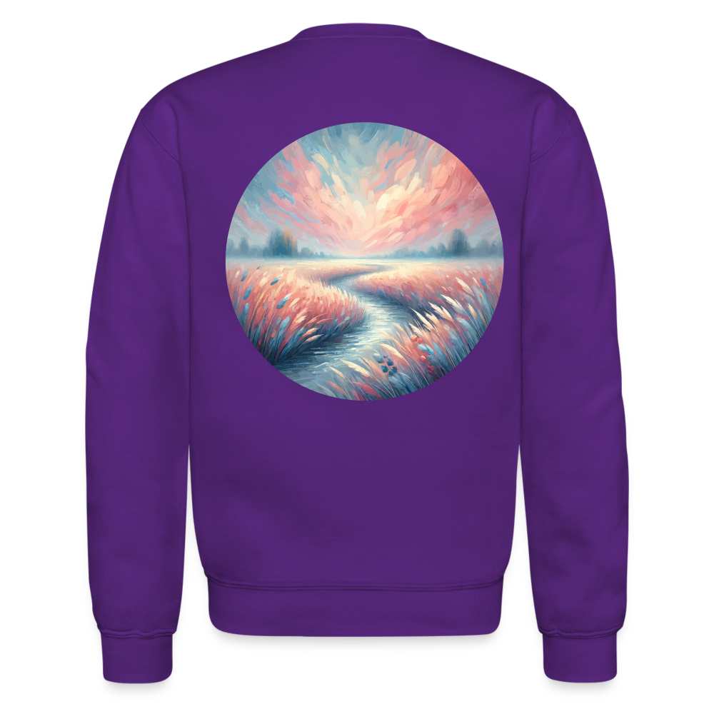 River Meadow Graphic Crewneck Sweatshirt with Logo - purple