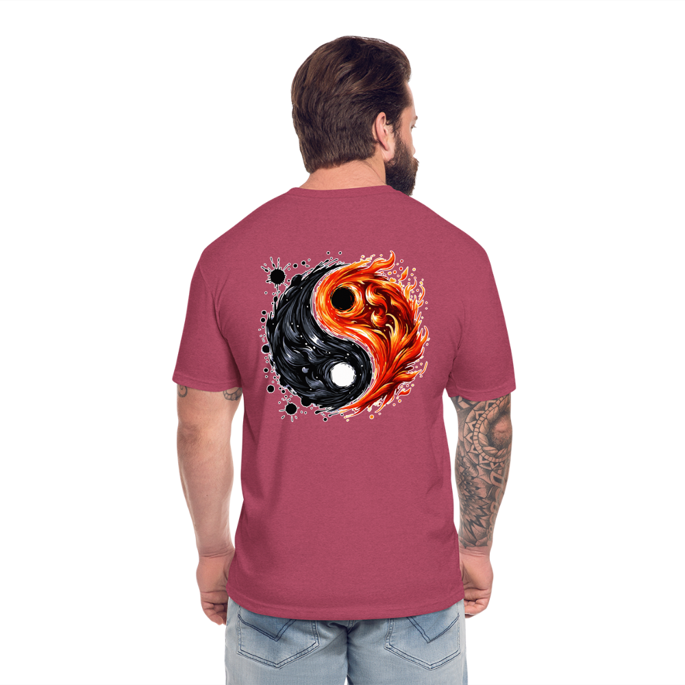 Official Ink and Ember  Yin and Yang Unisex Fitted Cotton/Poly T-Shirt with Logo - heather burgundy