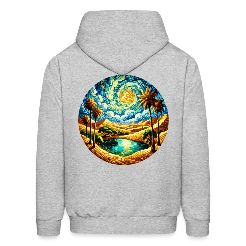 Men's Desert Oasis Graphic Hoodie with Logo - heather gray