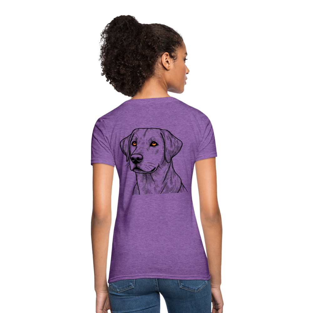 Women's Fine Line Labrador Graphic T-Shirt with Logo - purple heather