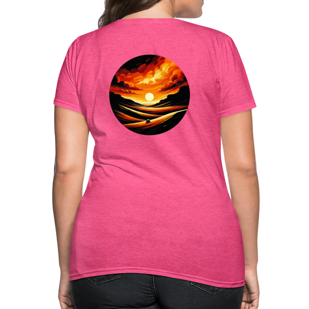 Women's Desert Sunset Graphic T-Shirt with Logo - heather pink