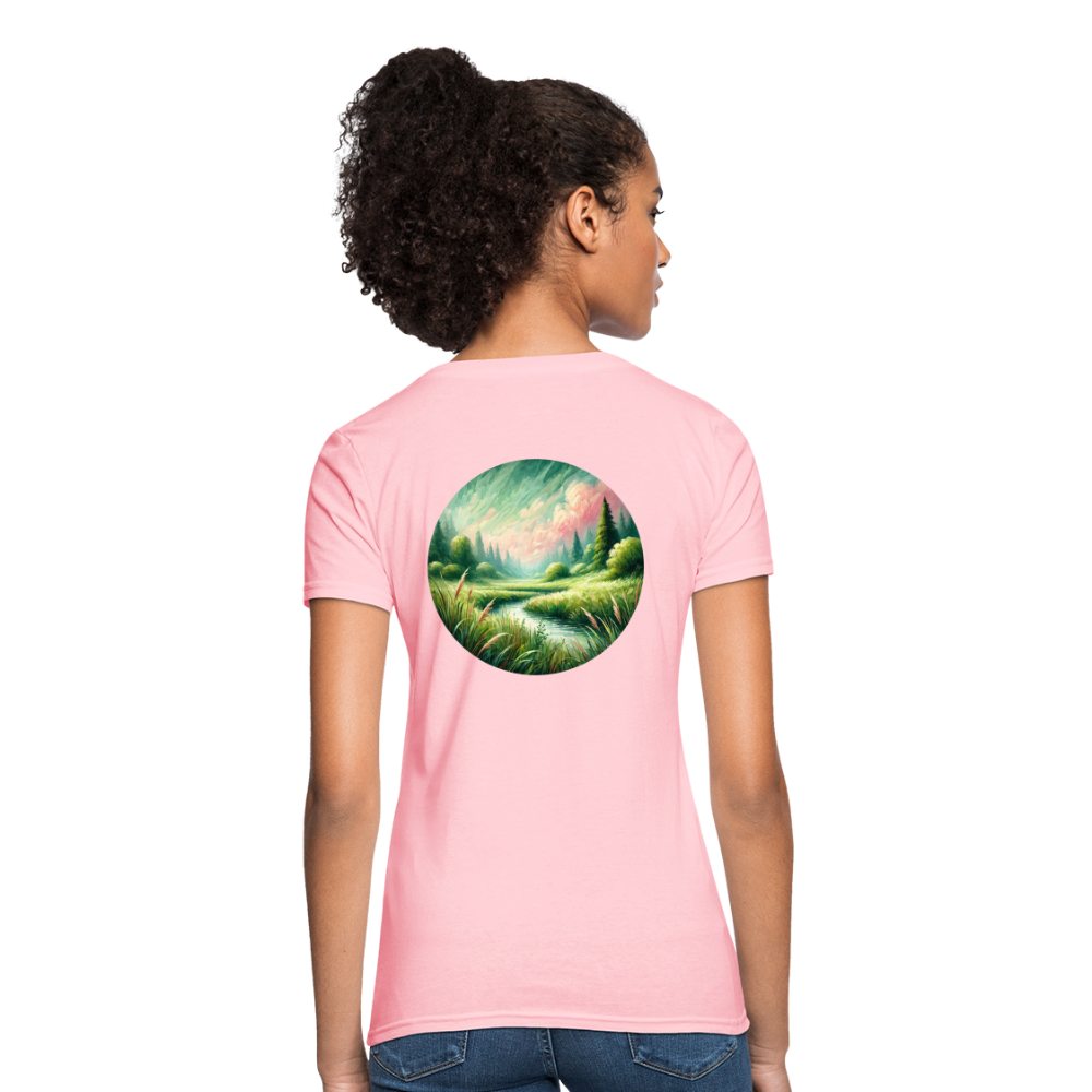 Women's Meadow Graphic T-Shirt with Logo - pink