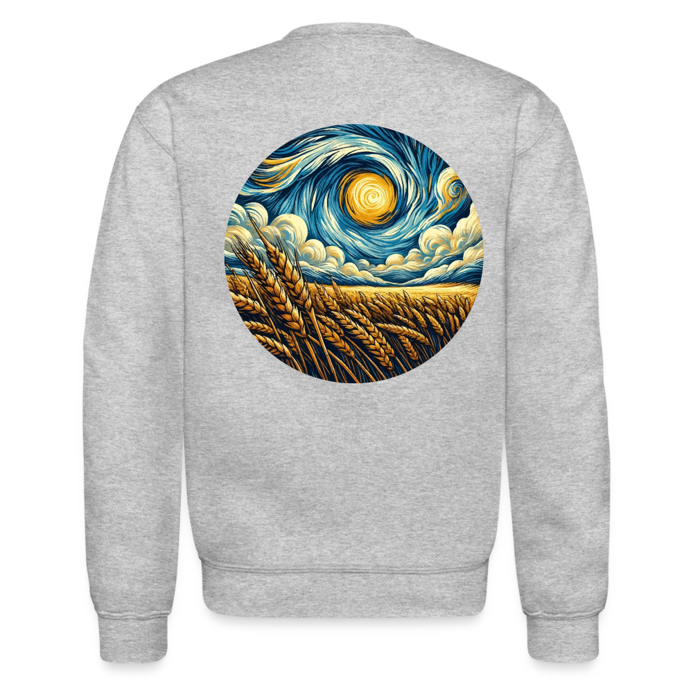 Wheat Field Graphic Crewneck Sweatshirt with Logo - heather gray