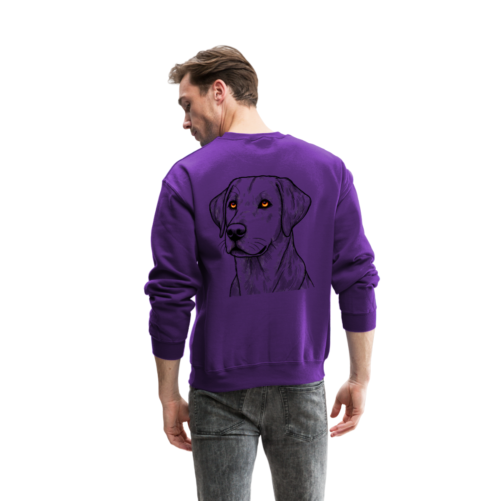 Fine Line Labrador Graphic Crewneck Sweatshirt with Logo - purple