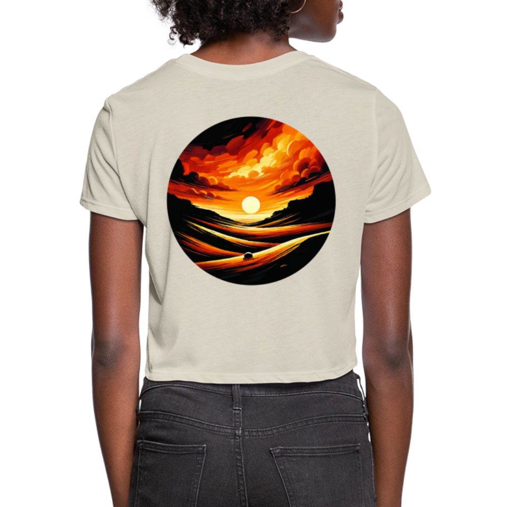 Women's Desert Sunset Graphic Cropped T-Shirt with Logo - dust