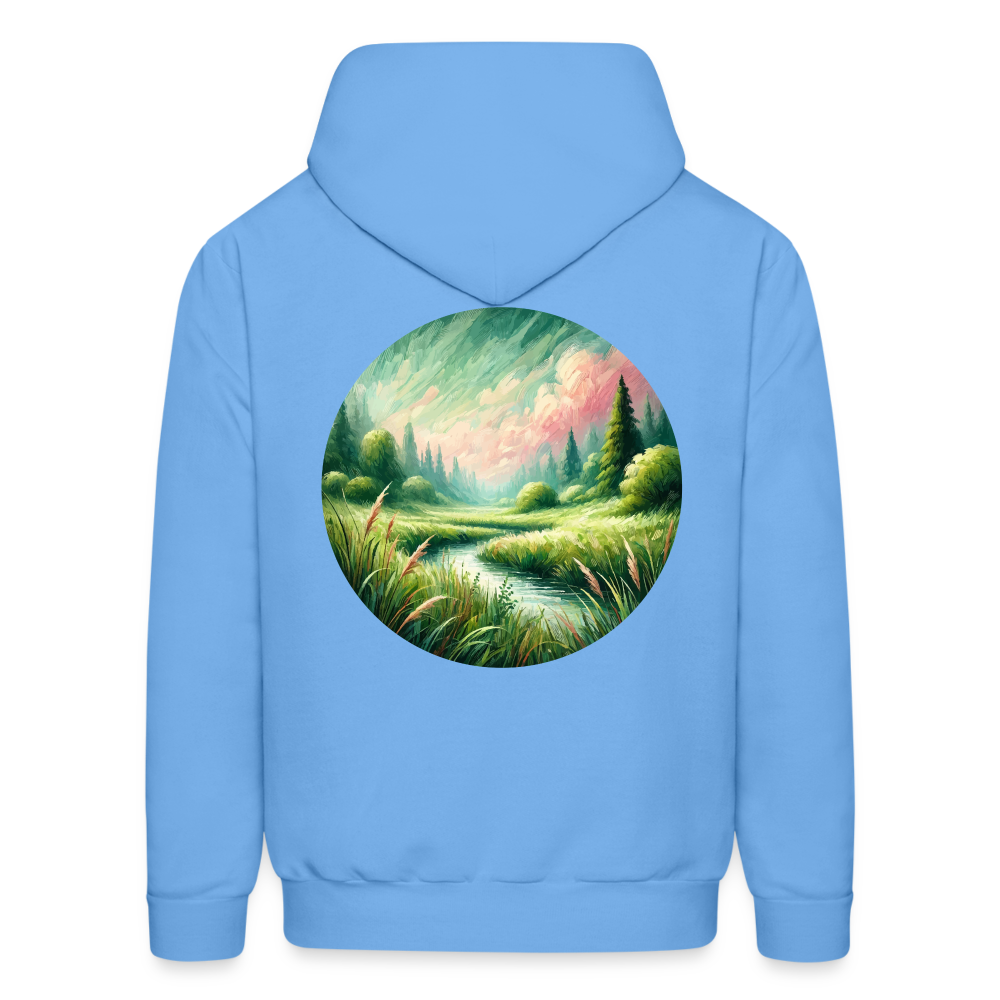 Men's Meadow Graphic Hoodie with Logo - carolina blue