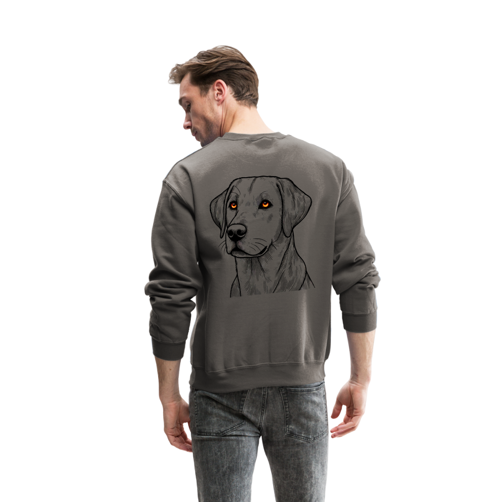 Fine Line Labrador Graphic Crewneck Sweatshirt with Logo - asphalt gray