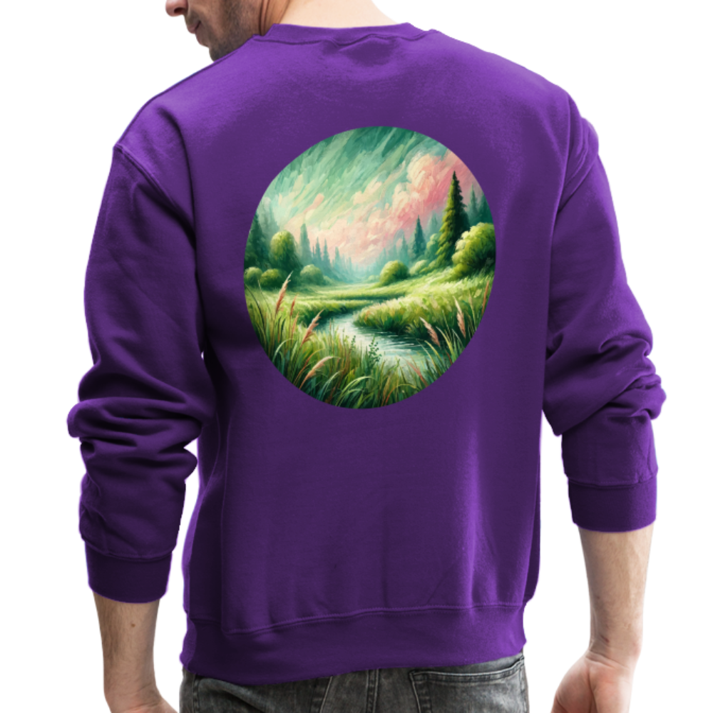 Meadow Graphic Crewneck Sweatshirt with Logo - purple