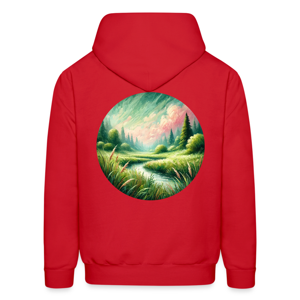 Men's Meadow Graphic Hoodie with Logo - red