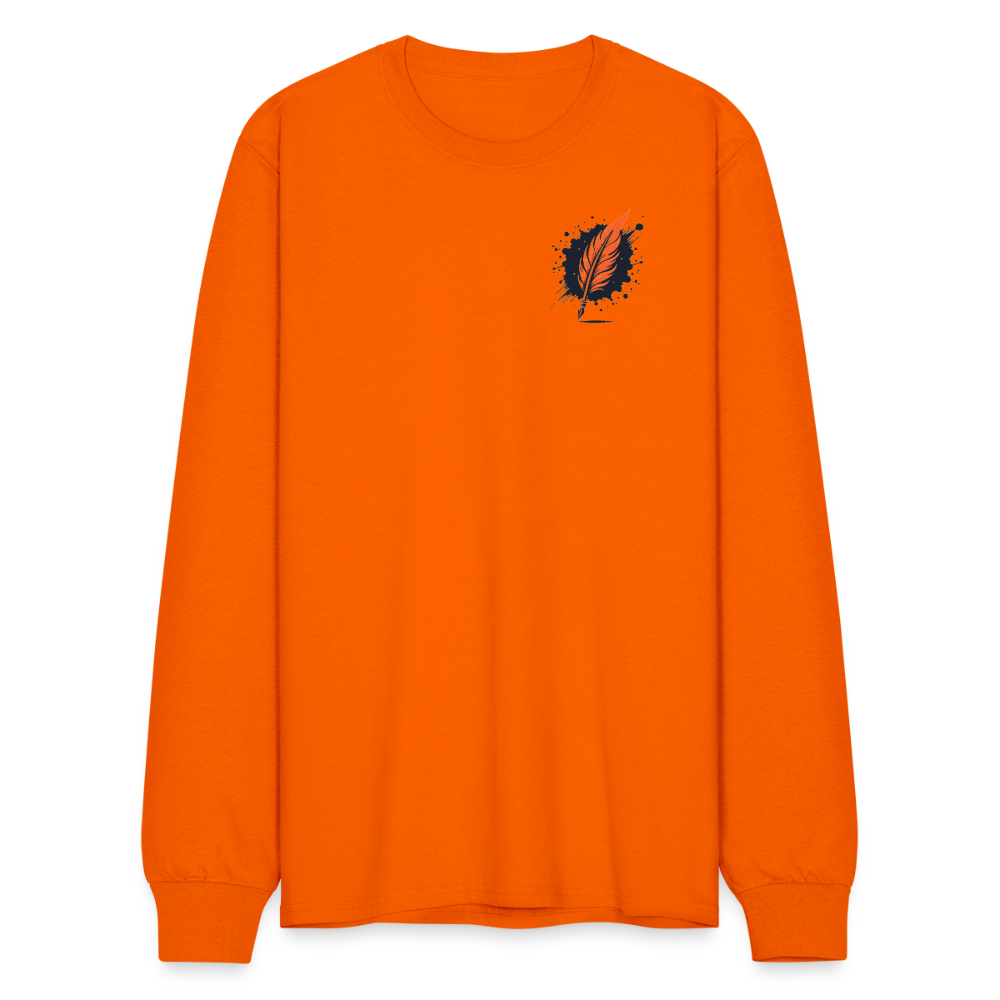 Men's Australian Shepherd Prairie Graphic Long Sleeve Shirt with Logo - orange