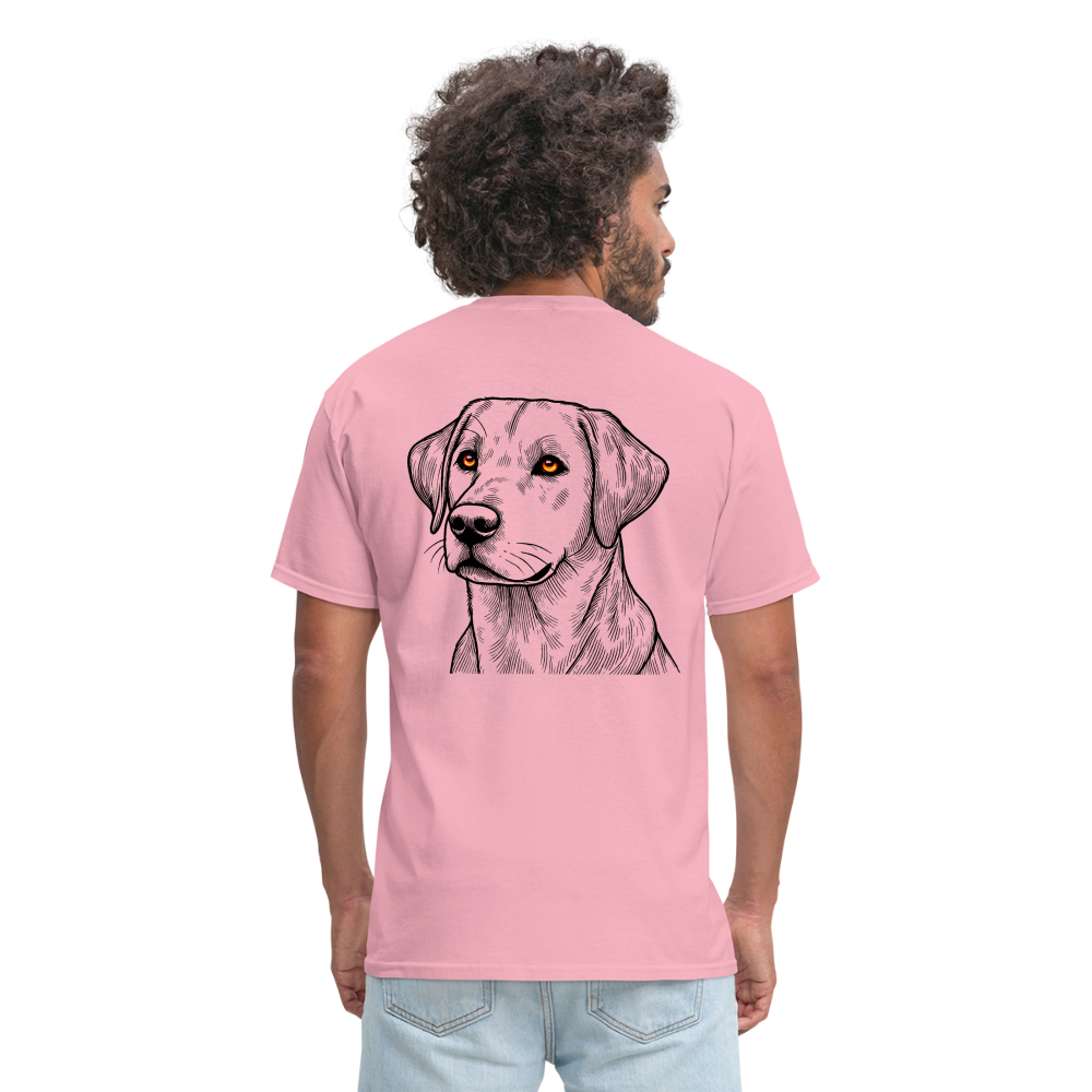 Fine Line Labrador Graphic Unisex Classic T-Shirt with Logo - pink