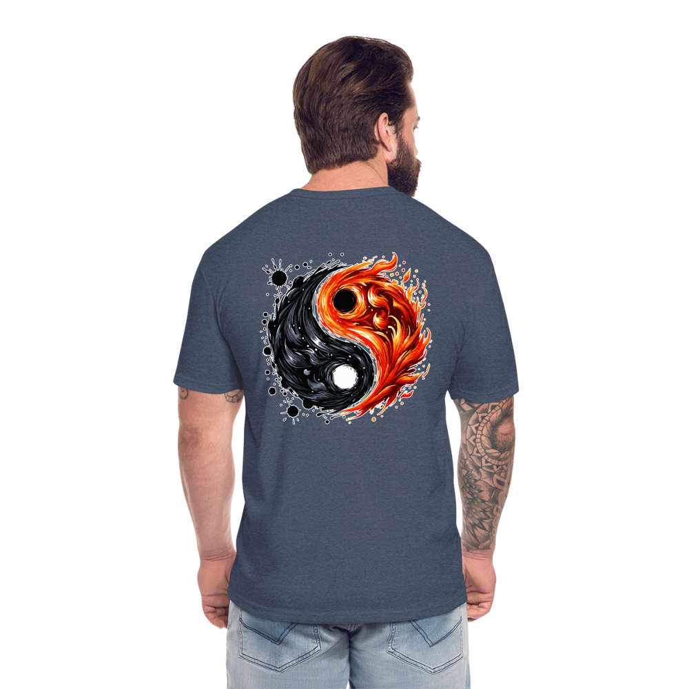 Official Ink and Ember  Yin and Yang Unisex Fitted Cotton/Poly T-Shirt with Logo - heather navy