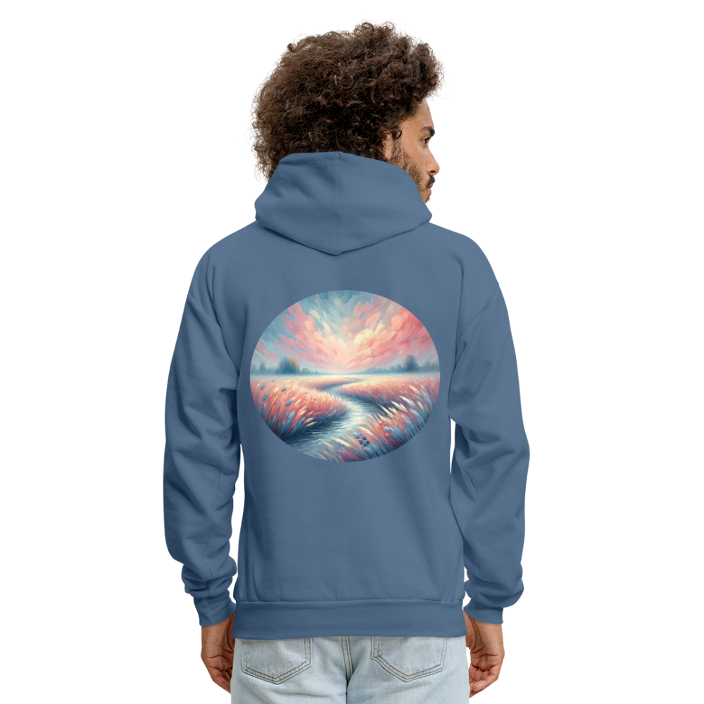 Men's River Meadow Graphic Hoodie with Logo - denim blue