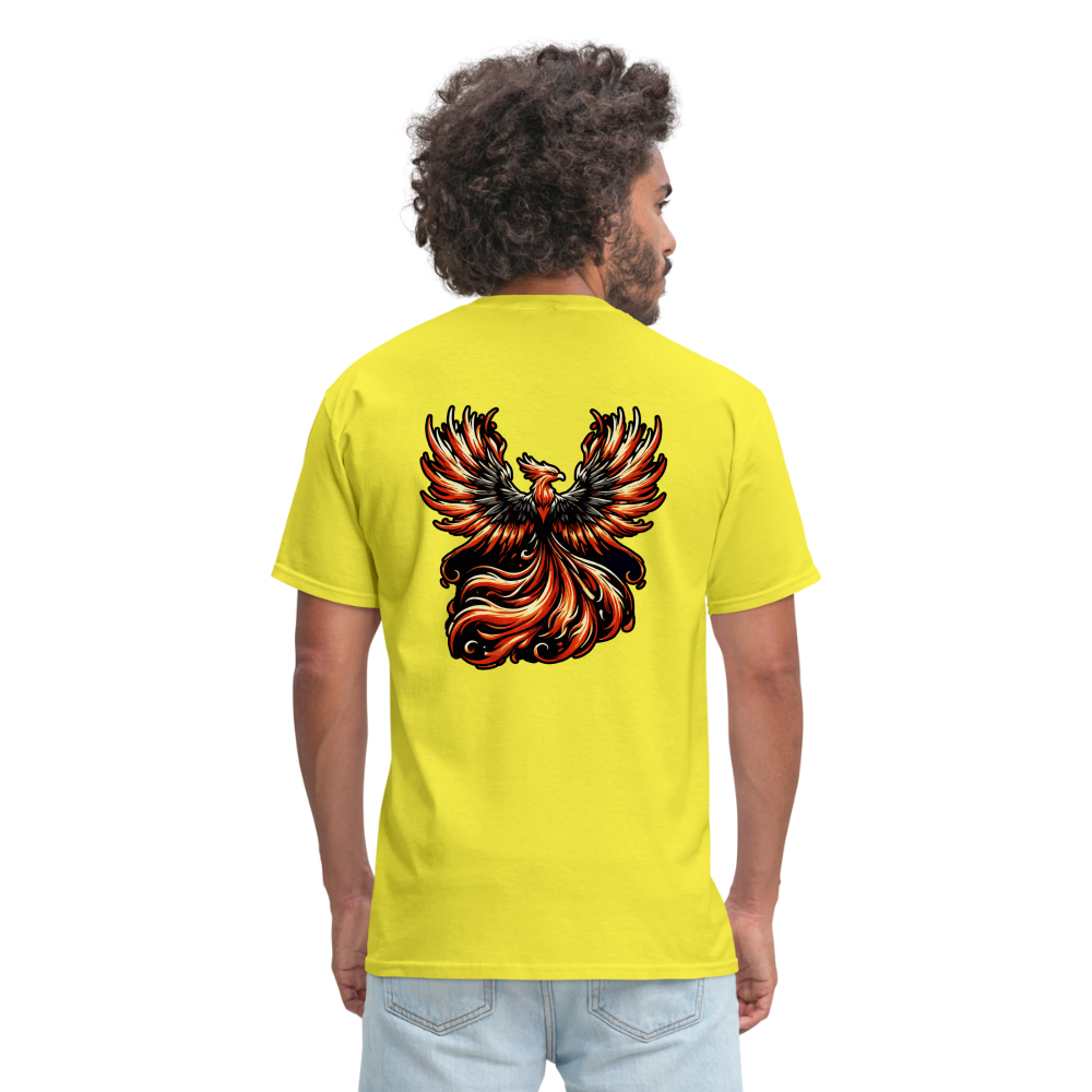 Phoenix Graphic Unisex Classic T-Shirt with Logo - yellow