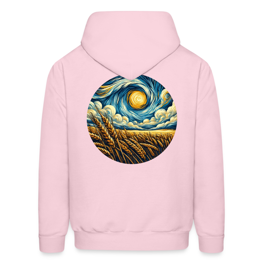 Men's Wheat Field Graphic Hoodie with Logo - pale pink