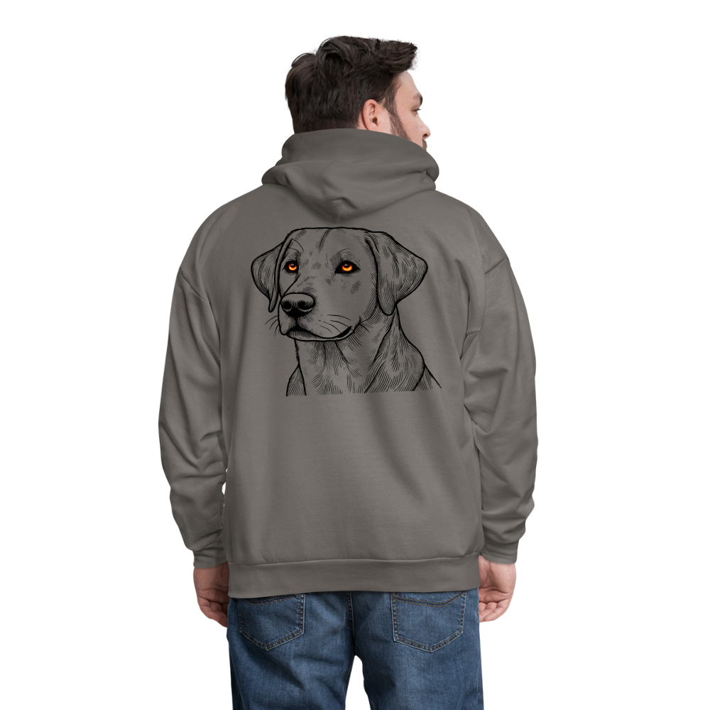 Men's Fine Line Labrador Graphic Hoodie with Logo - asphalt gray