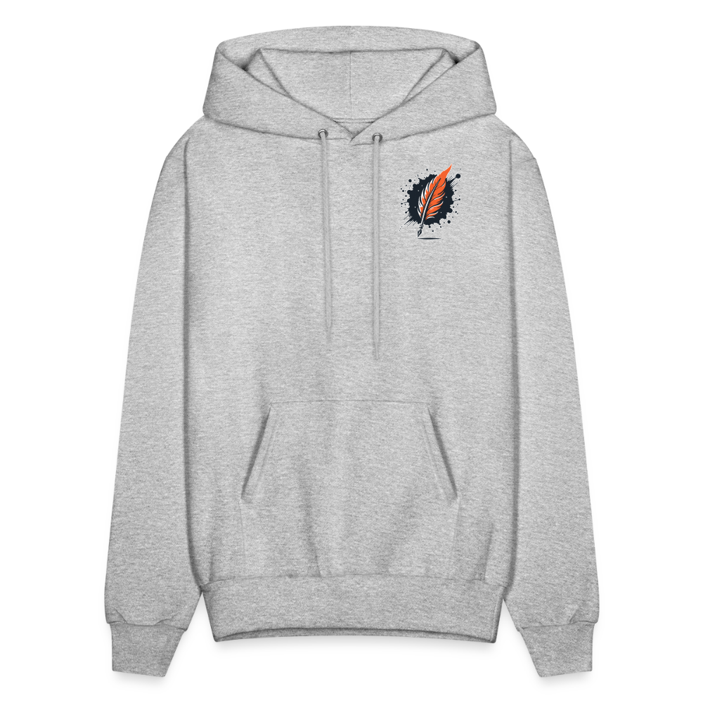 Men's Plain Hoodie with Logo - heather gray