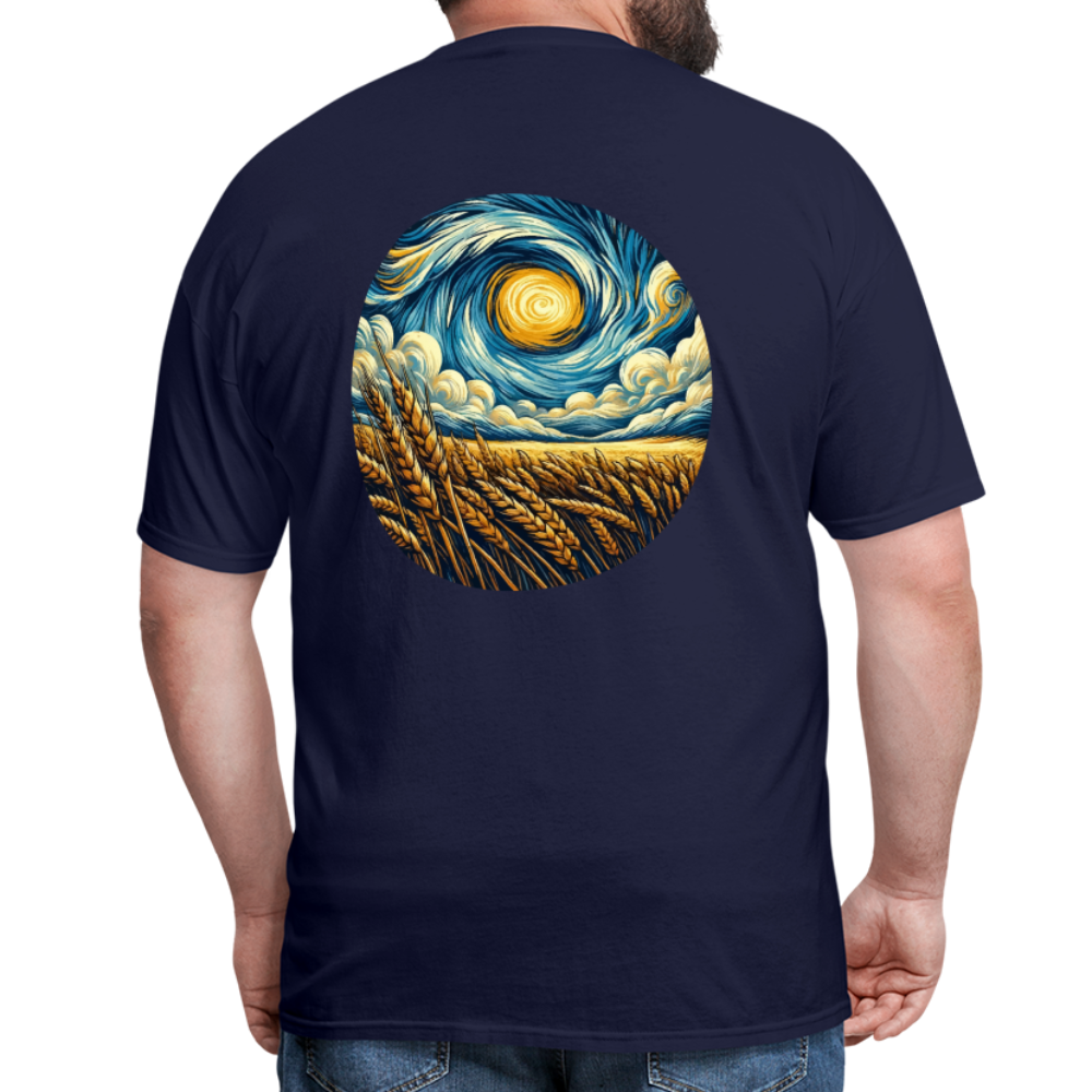 Wheat Field Graphic Unisex Classic T-Shirt with Logo - navy