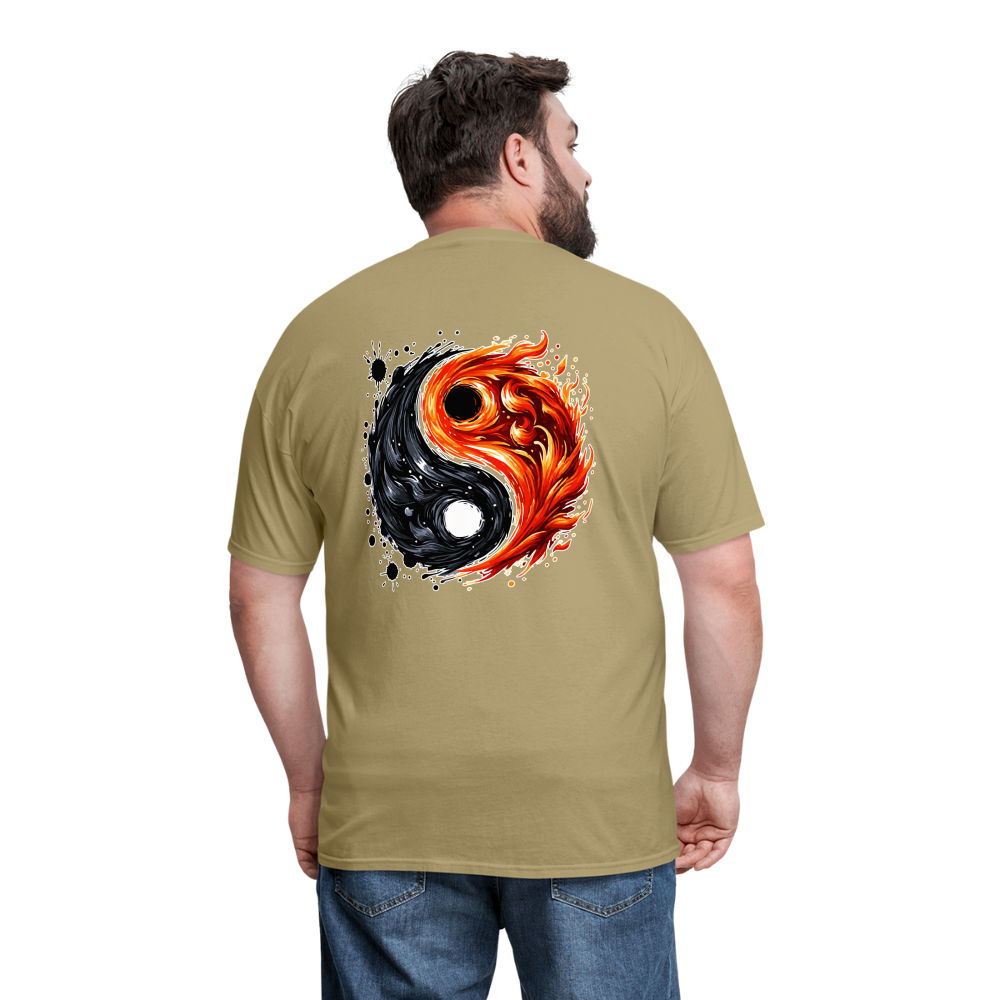 Official Yin and Yang Ink and Ember Unisex Classic T-Shirt with Logo - khaki