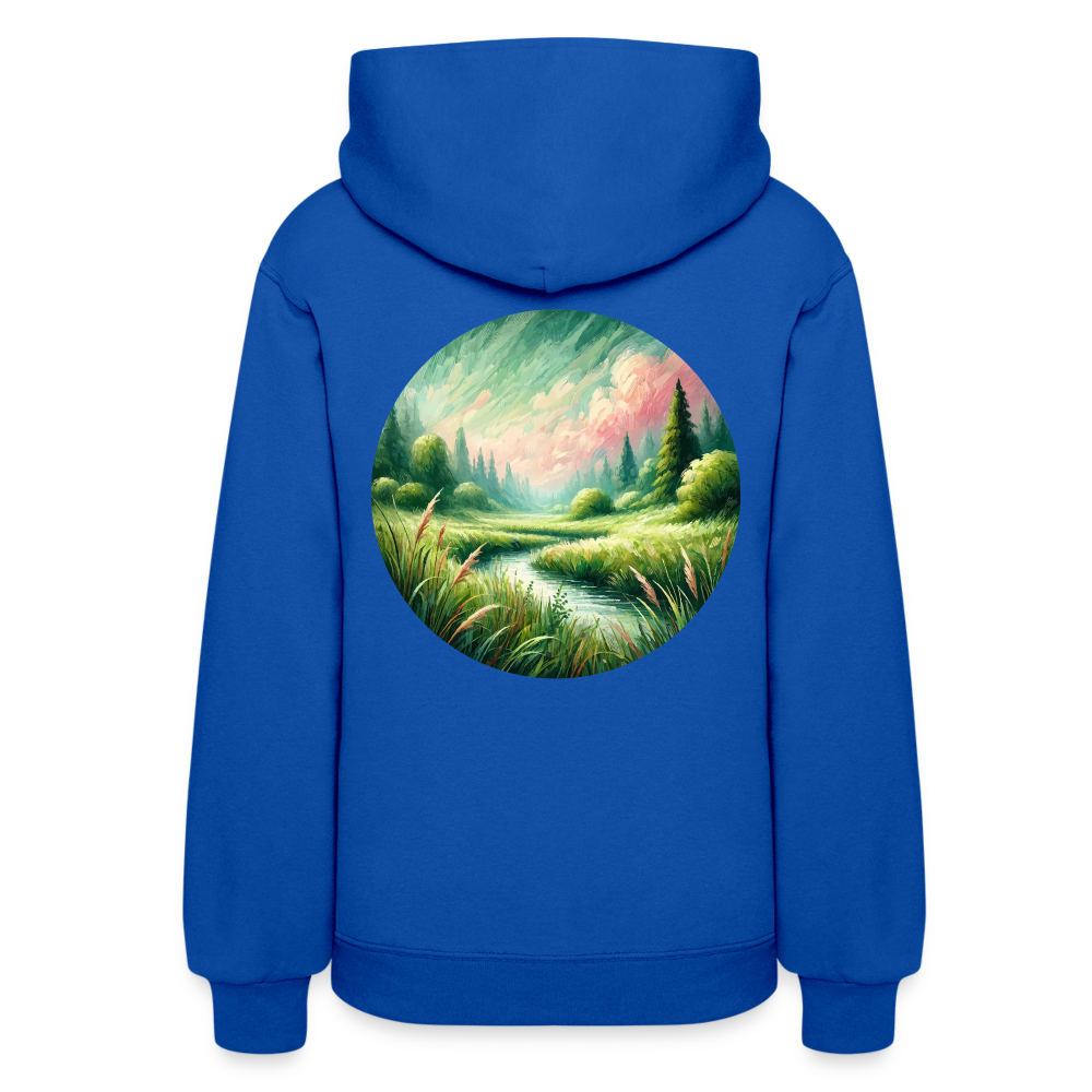 Women's Meadow Graphic Hoodie with Logo - royal blue