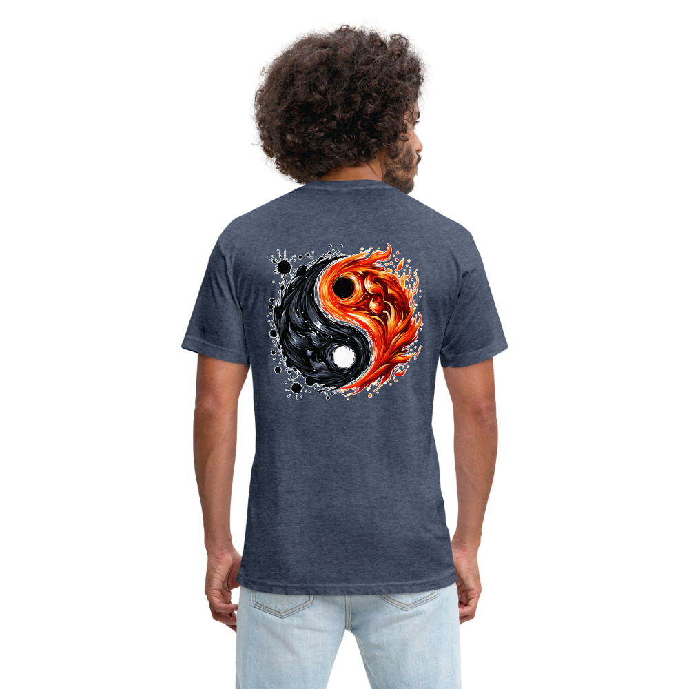 Official Ink and Ember  Yin and Yang Unisex Fitted Cotton/Poly T-Shirt with Logo - heather navy