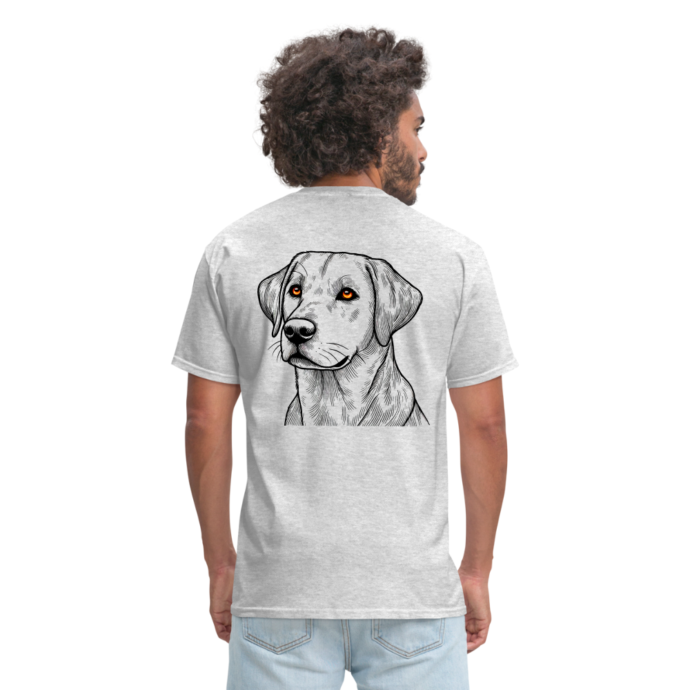 Fine Line Labrador Graphic Unisex Classic T-Shirt with Logo - heather gray