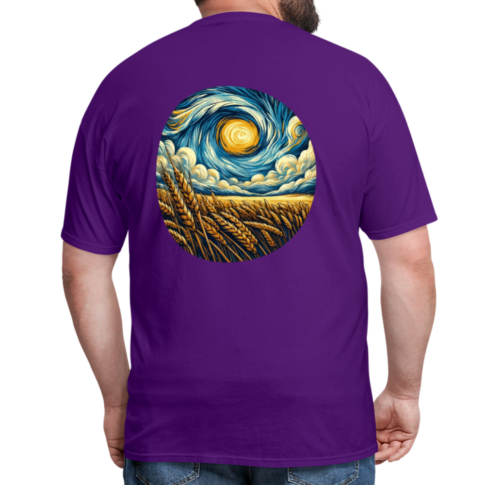 Wheat Field Graphic Unisex Classic T-Shirt with Logo - purple