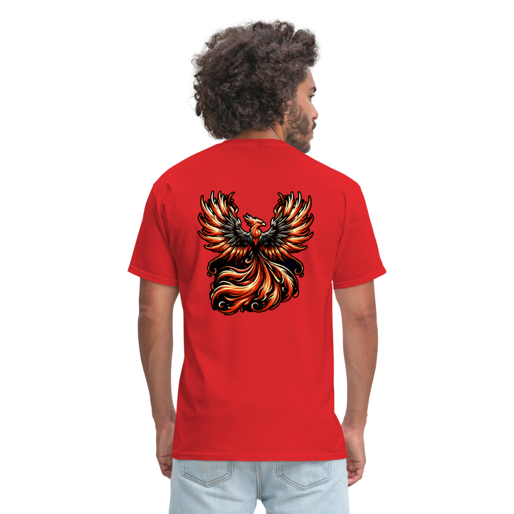 Phoenix Graphic Unisex Classic T-Shirt with Logo - red