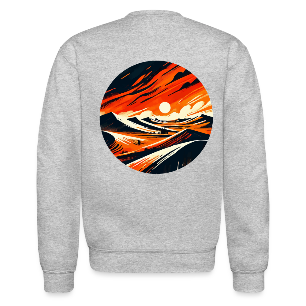 Desert Dunes Crewneck Sweatshirt with Logo - heather gray