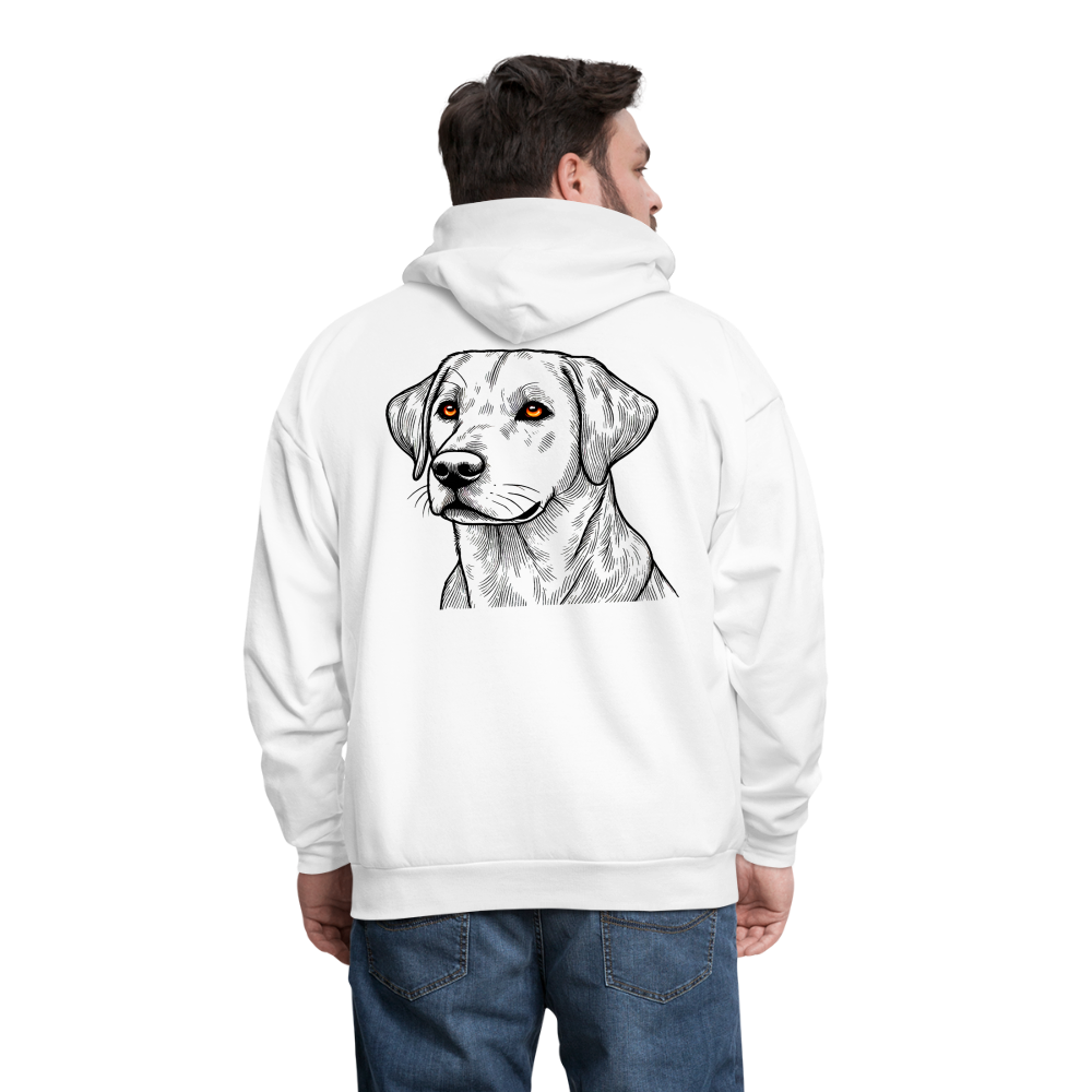 Men's Fine Line Labrador Graphic Hoodie with Logo - white