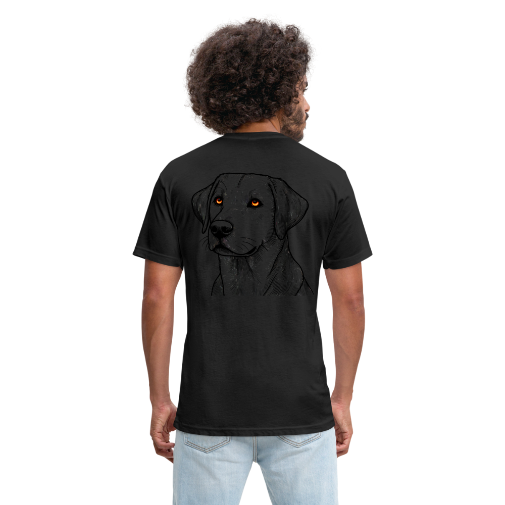 Fine Line Labrador Graphic Unisex Fitted Cotton/Poly T-Shirt with Logo - black