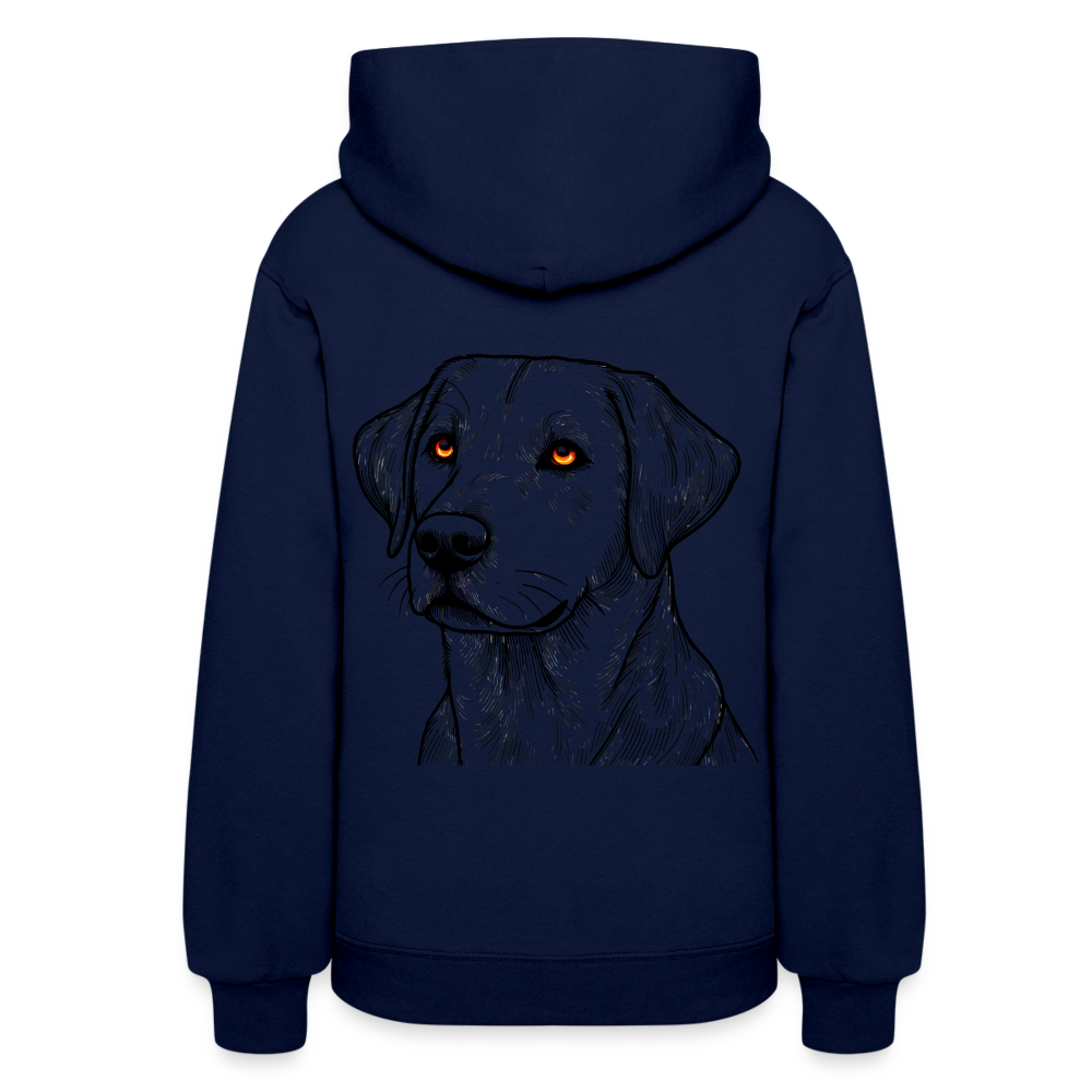 Women's Fine Line Labrador Graphic Hoodie with Logo - navy