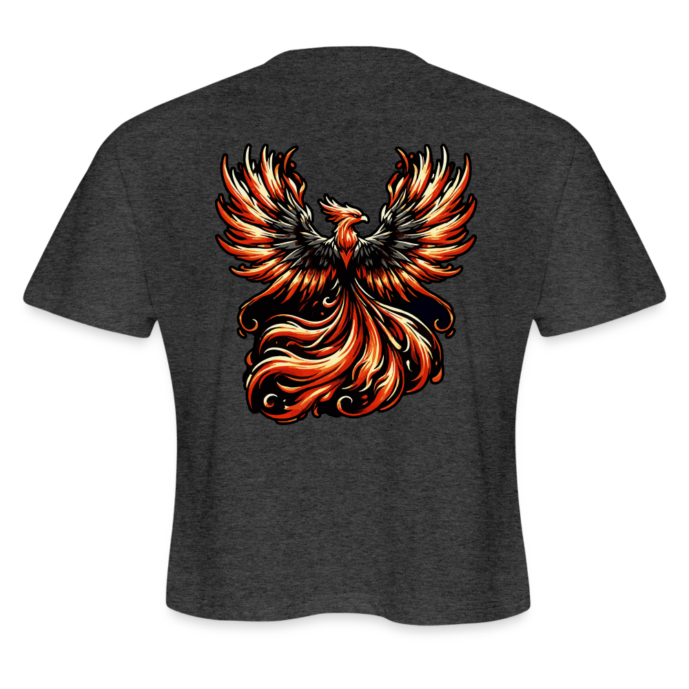 Women's Phoenix Graphic Cropped T-Shirt with Logo - deep heather