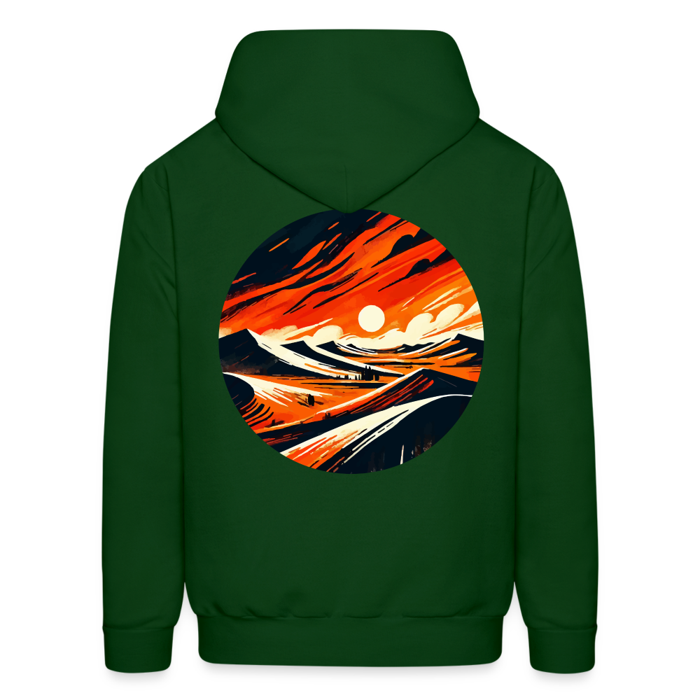 Men's Desert Dunes Graphic Hoodie with Logo - forest green