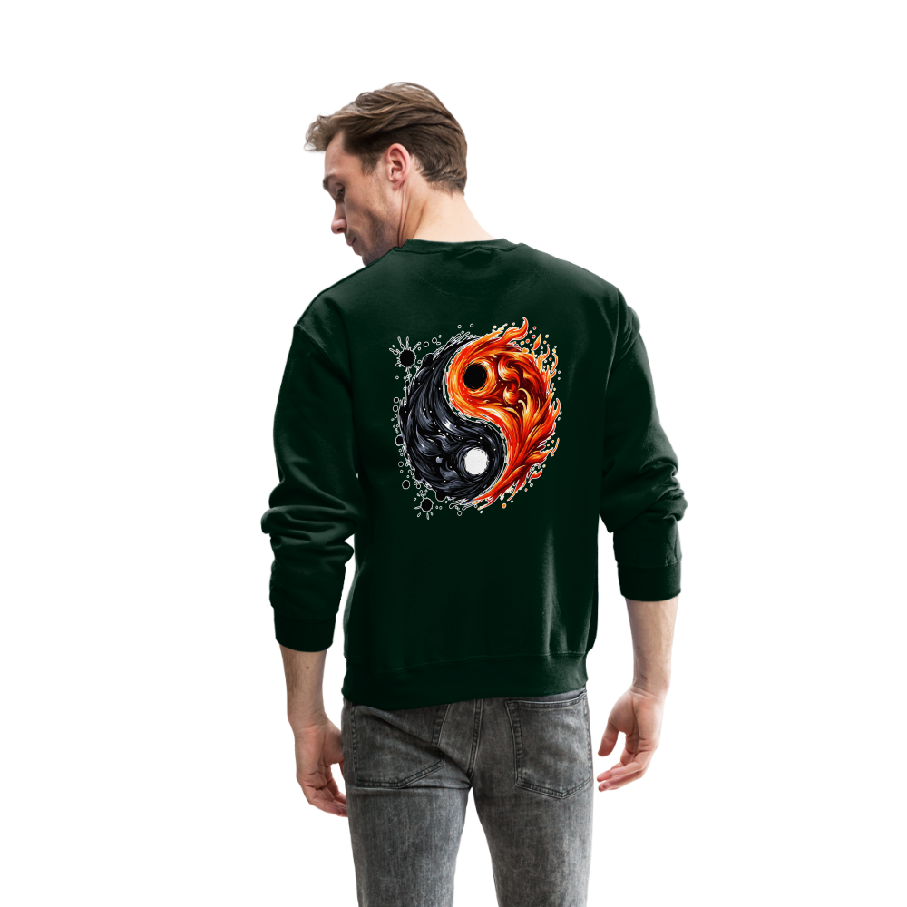 Official Yin and Yang Ink and Ember Company Crewneck Sweatshirt with Logo - forest green