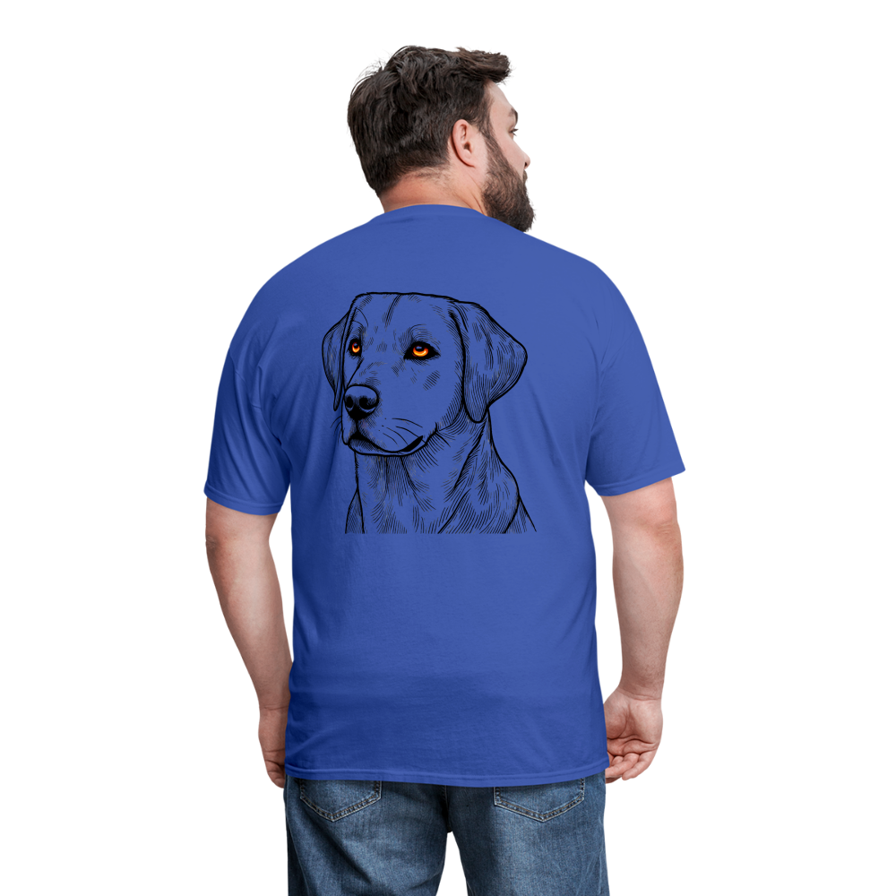 Fine Line Labrador Graphic Unisex Classic T-Shirt with Logo - royal blue