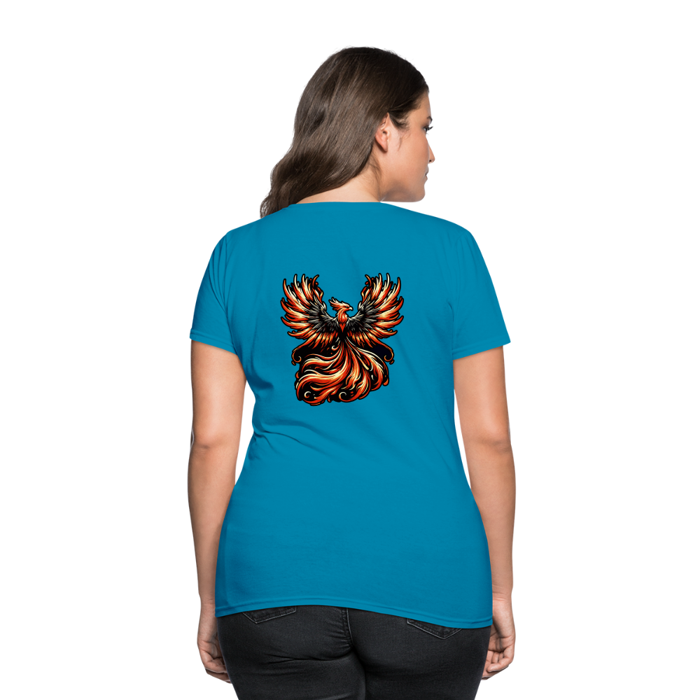 Women's Phoenix Graphic T-Shirt with Logo - turquoise