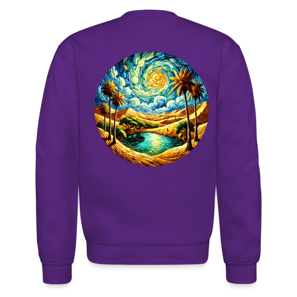 Desert Oasis Crewneck Sweatshirt with Logo - purple