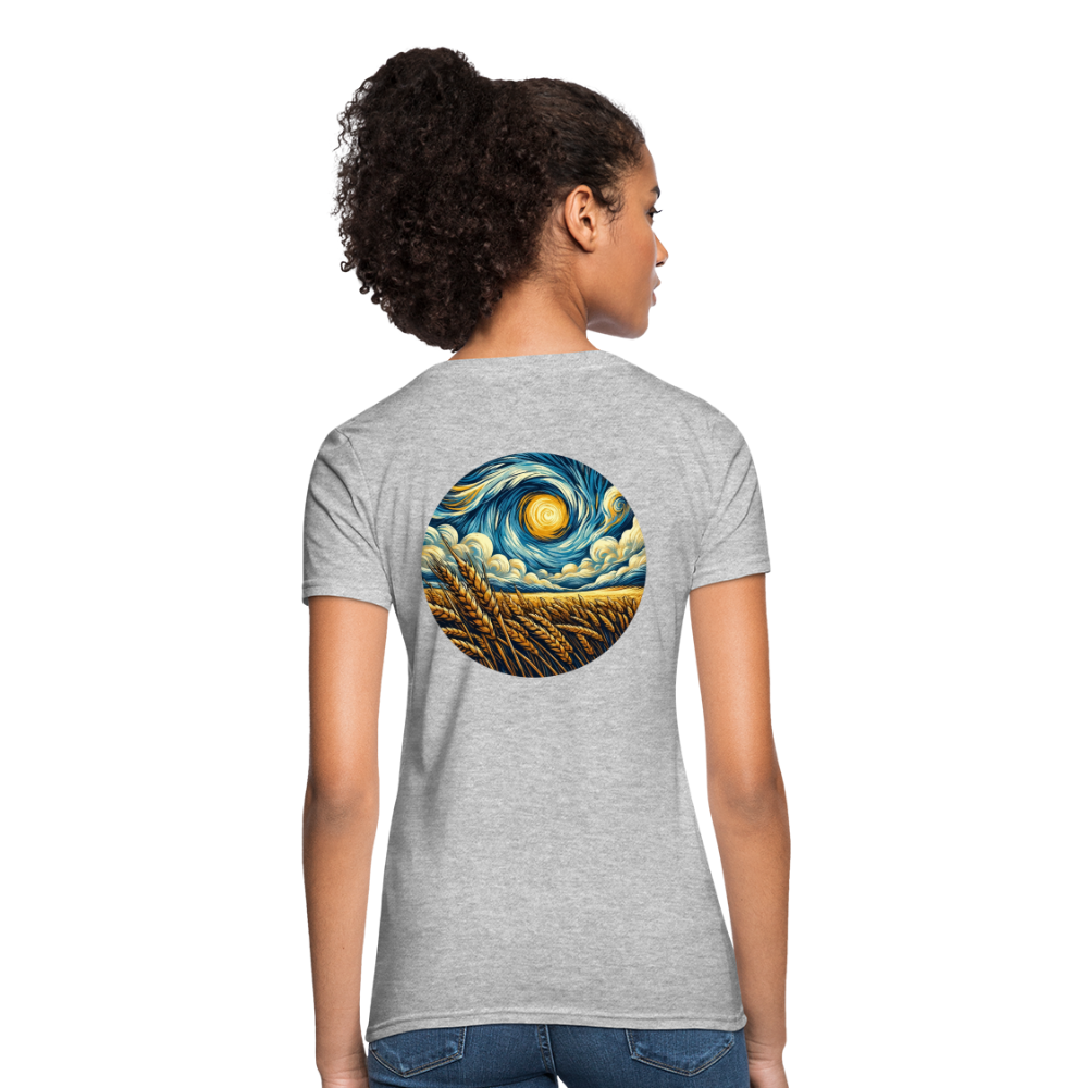 Women's Wheat Field Graphic T-Shirt with Logo - heather gray