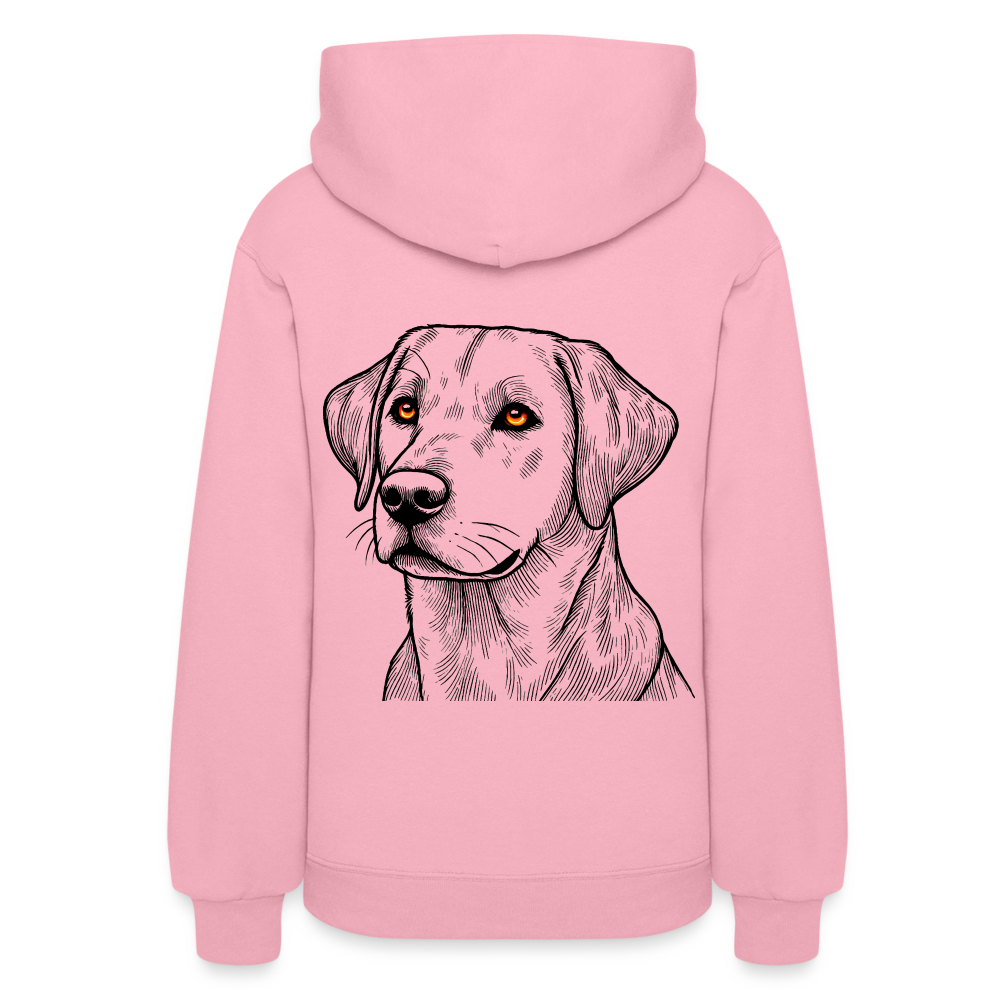 Women's Fine Line Labrador Graphic Hoodie with Logo - classic pink